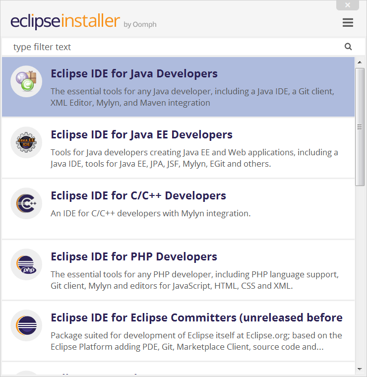 Eclipse descargar para Java 1 8 Mac